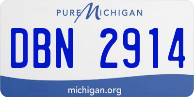 MI license plate DBN2914