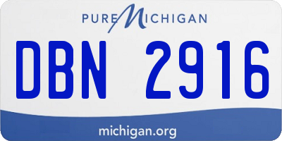 MI license plate DBN2916