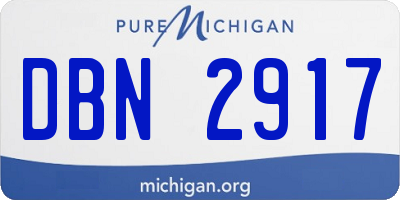 MI license plate DBN2917