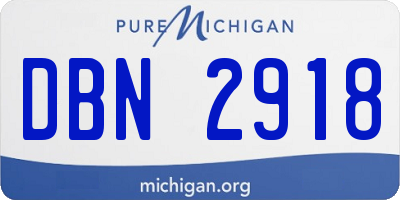 MI license plate DBN2918