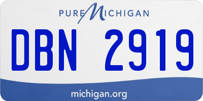 MI license plate DBN2919
