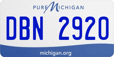 MI license plate DBN2920