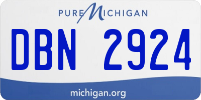 MI license plate DBN2924