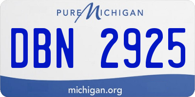 MI license plate DBN2925