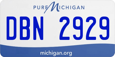 MI license plate DBN2929