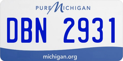 MI license plate DBN2931