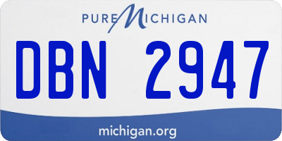 MI license plate DBN2947
