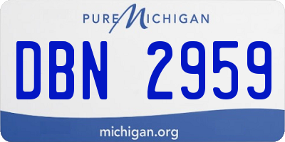 MI license plate DBN2959