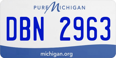 MI license plate DBN2963