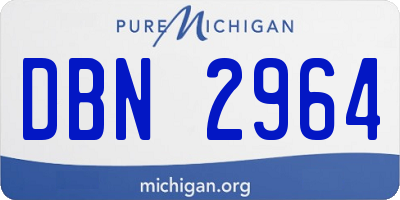 MI license plate DBN2964