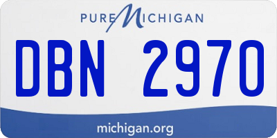 MI license plate DBN2970