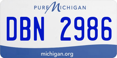MI license plate DBN2986