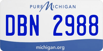 MI license plate DBN2988