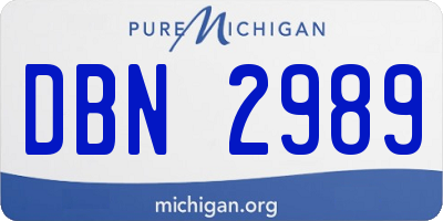 MI license plate DBN2989