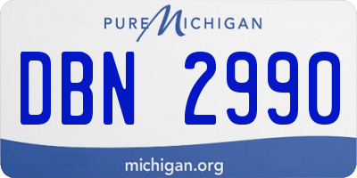 MI license plate DBN2990