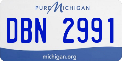 MI license plate DBN2991