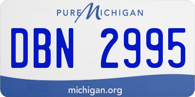 MI license plate DBN2995