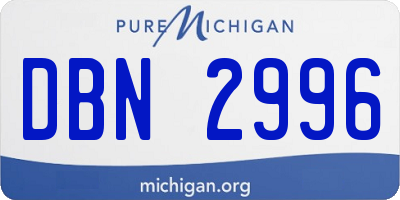 MI license plate DBN2996