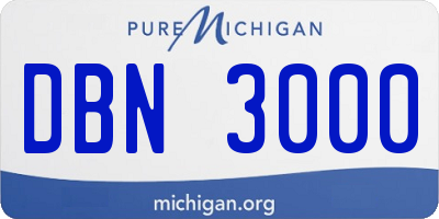 MI license plate DBN3000