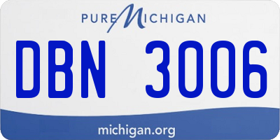 MI license plate DBN3006
