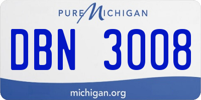 MI license plate DBN3008