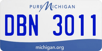 MI license plate DBN3011