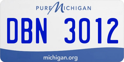 MI license plate DBN3012