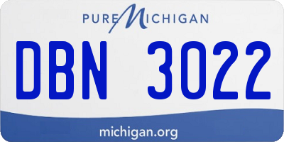 MI license plate DBN3022