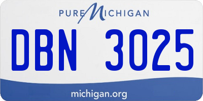 MI license plate DBN3025