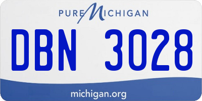 MI license plate DBN3028