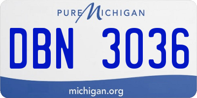 MI license plate DBN3036