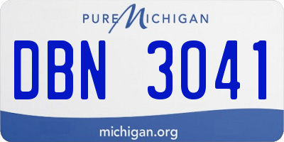 MI license plate DBN3041