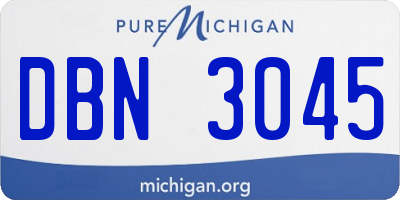 MI license plate DBN3045