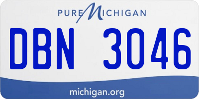 MI license plate DBN3046