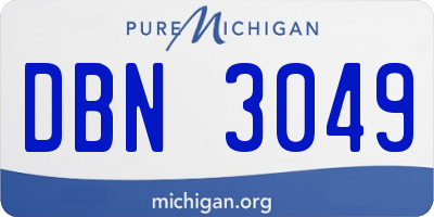 MI license plate DBN3049
