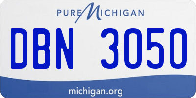 MI license plate DBN3050