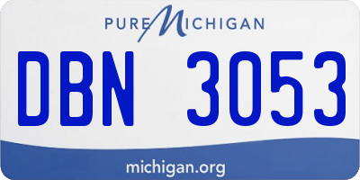 MI license plate DBN3053