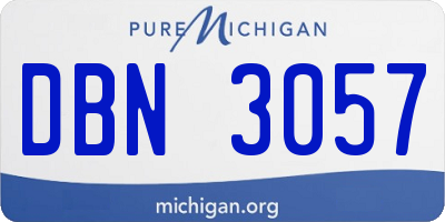 MI license plate DBN3057