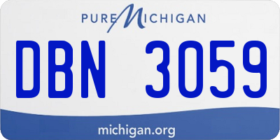 MI license plate DBN3059