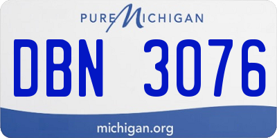 MI license plate DBN3076