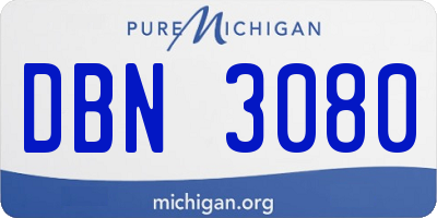 MI license plate DBN3080