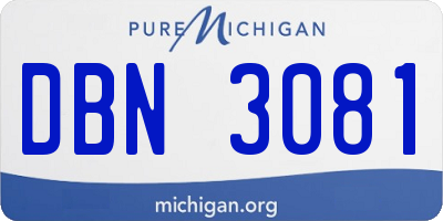 MI license plate DBN3081