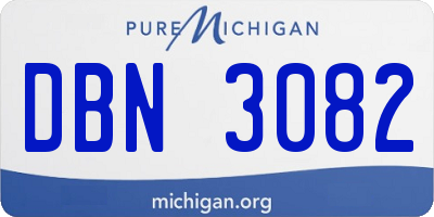 MI license plate DBN3082