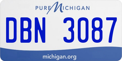 MI license plate DBN3087