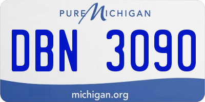 MI license plate DBN3090