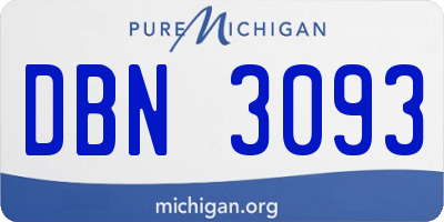 MI license plate DBN3093