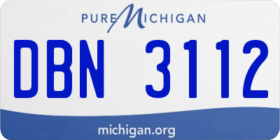 MI license plate DBN3112
