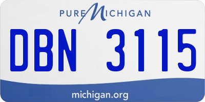 MI license plate DBN3115