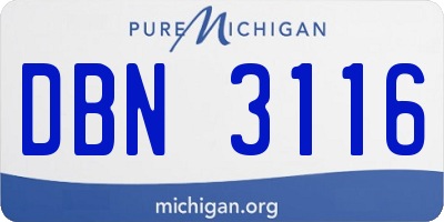 MI license plate DBN3116