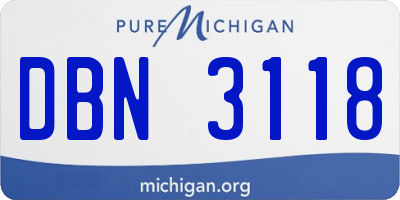 MI license plate DBN3118